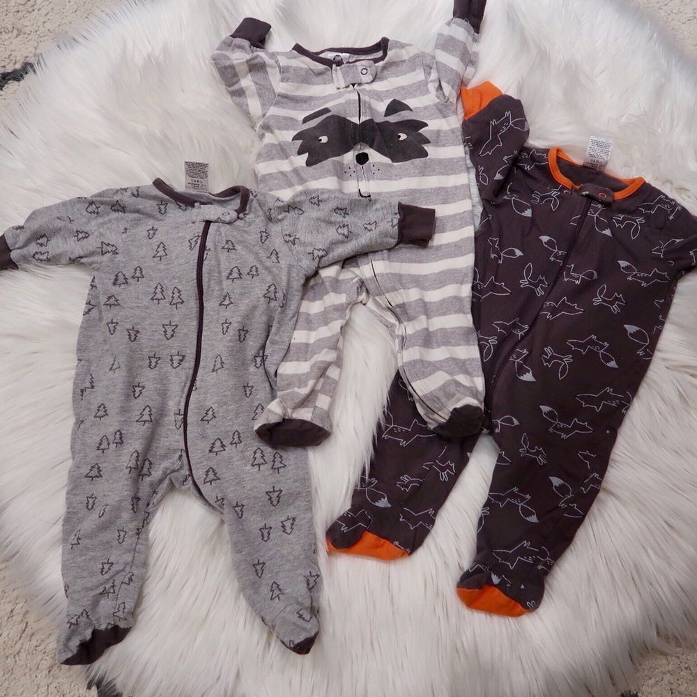 Baby Boy 3pk Sleep N Play- Gray